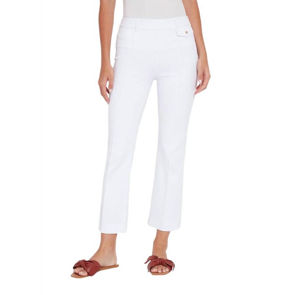 NEW LYSSE elle ankle flare denim pant in white